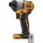 Шурупокрут ударний акумуляторний DeWALT, 18 В XR Li-ion, безщітковий, 192 Нм, 3200 об/хв, 4200 уд/хв, розмір тримача насадок 6.35 мм (1/4), кількість швидкостей - 1, вага 0.88 кг, без акумуляторів, зарядного пристрою