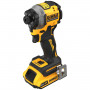 Шурупокрут ударний акумуляторний DeWALT, 18 В XR Li-ion, безщітковий, 206 Нм, 2 А/год, 3250 об/хв, 3800 уд, розмір тримача насадок 6.35 мм (1/4), кількість швидкостей - 3, вага 0.95 кг, 2 акумулятори, зарядний пристр