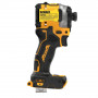 Шурупокрут ударний акумуляторний DeWALT, 18 В XR Li-ion, безщітковий, 206 Нм, 3250 об/хв, 3800 уд, розмір тримача насадок 6.35 мм (1/4), кількість швидкостей - 3, вага 0.95 кг, без акумуляторів і зарядного пристрою,