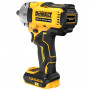 Гайковерт ударний DeWALT, безщітковий, XR Li-ion 18 В, 812 Нм, 2000 об/хв, 3250 уд/хв, розмір тримача насадок 1/2 зі стопорним кільцем, кількість швидкостей - 3+1 режим, вага 1.67 кг, без акумуляторів, зарядного прис