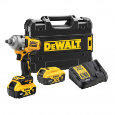 Гайковерт ударний DeWALT, безщітковий, XR Li-ion 18 В, 812 Нм, 2000 об/хв, 3250 уд/хв, розмір тримача насадок 1/2 зі стопорним кільцем, кількість швидкостей - 3+1 режим, вага 1.67 кг, 2 акумулятори, зарядний пристрій
