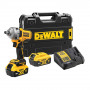 Гайковерт ударний DeWALT, безщітковий, XR Li-ion 18 В, 812 Нм, 2000 об/хв, 3250 уд/хв, розмір тримача насадок 1/2 зі стопорним кільцем, кількість швидкостей - 3+1 режим, вага 1.67 кг, 2 акумулятори, зарядний пристрій