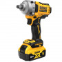Гайковерт ударний DeWALT, безщітковий, XR Li-ion 18 В, 812 Нм, 2000 об/хв, 3250 уд/хв, розмір тримача насадок 1/2 зі стопорним кільцем, кількість швидкостей - 3+1 режим, вага 1.67 кг, 2 акумулятори, зарядний пристрій