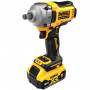 Гайковерт ударний DeWALT, безщітковий, XR Li-ion 18 В, 812 Нм, 2000 об/хв, 3250 уд/хв, розмір тримача насадок 1/2 зі стопорним кільцем, кількість швидкостей - 3+1 режим, вага 1.67 кг, 2 акумулятори, зарядний пристрій