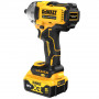 Гайковерт ударний DeWALT, безщітковий, XR Li-ion 18 В, 812 Нм, 2000 об/хв, 3250 уд/хв, розмір тримача насадок 1/2 зі стопорним кільцем, кількість швидкостей - 3+1 режим, вага 1.67 кг, 2 акумулятори, зарядний пристрій