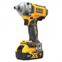 Гайковерт ударний DeWALT, безщітковий, XR Li-ion 18 В, 812 Нм, 2000 об/хв, 3250 уд/хв, розмір тримача насадок 1/2 зі шплінтом, кількість швидкостей - 3+1 режим, вага 1.67 кг, 2 акумулятори, зарядний пристрій, валіза