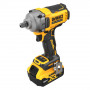 Гайковерт ударний DeWALT, безщітковий, XR Li-ion 18 В, 812 Нм, 2000 об/хв, 3250 уд/хв, розмір тримача насадок 1/2 зі шплінтом, кількість швидкостей - 3+1 режим, вага 1.67 кг, 2 акумулятори, зарядний пристрій, валіза