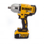 Гайковерт ударний DeWALT, безщітковий, XR Li-ion 18 В, 5 А/год, 950 Нм, 400 / 1200 / 1900 об/хв, 2400 уд/хв, розмір тримача насадок 1/2, кількість швидкостей - 3, вага 3.22 кг, 2 акумулятора, зарядний пристрій, валіз