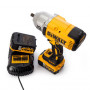 Гайковерт ударний DeWALT, безщітковий, XR Li-ion 18 В, 5 А/год, 950 Нм, 400 / 1200 / 1900 об/хв, 2400 уд/хв, розмір тримача насадок 1/2, кількість швидкостей - 3, вага 3.22 кг, 2 акумулятора, зарядний пристрій, валіз