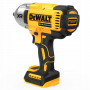 Гайковерт ударний DeWALT, безщітковий, XR Li-ion 18 В, 1396 Нм, 2300 об/хв, 2200 уд/хв, розмір тримача насадок 1/2 зі стопорним кільцем, кількість швидкостей - 3+1 режим, вага 2.9 кг, без акумуляторів, зарядного прис