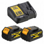 Гайковерт ударний DeWALT, безщітковий, XR Li-ion 18 В, 5 А/год, GFN блок, 1396 Нм, 2300 об/хв, 2200 уд/хв, розмір тримача насадок 1/2 зі стопорним кільцем, кількість швидкостей - 3+1 режим, вага 2.9 кг, 2 акумулятори