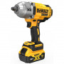 Гайковерт ударний DeWALT, безщітковий, XR Li-ion 18 В,1396 Нм, 5 А/год, 2300 об/хв, 2200 уд/хв, розмір тримача насадок 1/2 зі стопорним кільцем, кількість швидкостей - 3+1 режими, вага 2.9 кг, 2 акумулятори, зарядний