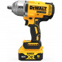 Гайковерт ударний DeWALT, безщітковий, XR Li-ion 18 В,1396 Нм, 5 А/год, 2300 об/хв, 2200 уд/хв, розмір тримача насадок 1/2 зі стопорним кільцем, кількість швидкостей - 3+1 режими, вага 2.9 кг, 2 акумулятори, зарядний
