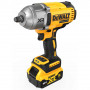 Гайковерт ударний DeWALT, безщітковий, XR Li-ion 18 В,1396 Нм, 5 А/год, 2300 об/хв, 2200 уд/хв, розмір тримача насадок 1/2 зі стопорним кільцем, кількість швидкостей - 3+1 режими, вага 2.9 кг, 2 акумулятори, зарядний