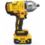 Гайковерт ударний DeWALT, безщітковий, XR Li-ion 18 В,1396 Нм, 5 А/год, 2300 об/хв, 2200 уд/хв, розмір тримача насадок 1/2 зі стопорним кільцем, кількість швидкостей - 3+1 режими, вага 2.9 кг, 2 акумулятори, зарядний