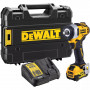 Гайковерт ударний DeWALT, безщітковий, XR Li-ion 12 В, 338 Нм, 5 А/год, 2850 об/хв, 3250 уд/хв, розмір тримача насадок 1/2, кількість швидкостей - 1, вага 1 кг, 1 акумулятор, зарядний пристрій, валіза TSTAK