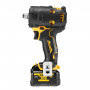 Гайковерт ударний DeWALT, безщітковий, XR Li-ion 12 В, 338 Нм, 5 А/год, 2850 об/хв, 3250 уд/хв, розмір тримача насадок 1/2, кількість швидкостей - 1, вага 1 кг, 1 акумулятор, зарядний пристрій, гумовий чохол корпусу,