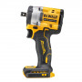 Гайковерт ударний DeWALT, безщітковий, XR Li-ion 18 В, 406 Нм, 2500 об/хв, 3550 уд/хв, розмір тримача насадок 1/2 зі стопорним кільцем, кількість швидкостей - 2+2 режими, вага 1.1 кг, без акумуляторів, зарядного прис