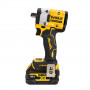 Гайковерт ударний DeWALT, безщітковий, XR Li-ion 18 В серії «G» (Glass Filled Nylon), 406 Нм, 5 А/год, 2500 об/хв, 3550 уд/хв, розмір тримача насадок 1/2 зі стопорним кільцем, кількість швидкостей - 2+2 режими, вага