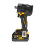 Гайковерт ударний DeWALT, безщітковий, XR Li-ion 18 В серії «G» (Glass Filled Nylon), 406 Нм, 5 А/год, 2500 об/хв, 3550 уд/хв, розмір тримача насадок 1/2 зі стопорним кільцем, кількість швидкостей - 2+2 режими, вага