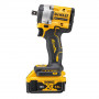 Гайковерт ударний DeWALT, безщітковий, XR Li-ion 18 В, 406 Нм, 5 А/год, 2500 об/хв, 3550 уд/хв, розмір тримача насадок 1/2 зі стопорним кільцем, кількість швидкостей - 2+2 режими, вага 1.1 кг, 2 акумулятори, зарядний