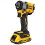 Гайковерт ударний DeWALT, безщітковий, XR Li-ion 18 В, 406 Нм, 2 А/год, 2500 об/хв, 3550 уд/хв, розмір тримача насадок 1/2 зі шплінтом, кількість швидкостей - 2+2 режими, вага 1.1 кг, 2 акумулятори, зарядний пристрій