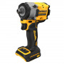 Гайковерт ударний DeWALT, безщітковий, XR Li-ion 18 В, 406 Нм, 2500 об/хв, 3550 уд/хв, розмір тримача насадок 1/2 зі шплінтом, кількість швидкостей - 2+2 режими, вага 1.1 кг, без акумуляторів, зарядного пристрою, вал