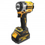 Гайковерт ударний DeWALT, безщітковий, XR Li-ion 18 В серії «G» (Glass Filled Nylon), 406 Нм, 5 А/год, 2500 об/хв, 3550 уд/хв, розмір тримача насадок 3/8 зі зі стопорним кільцем, кількість швидкостей - 2+2 режими, ва