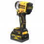 Гайковерт ударний DeWALT, безщітковий, XR Li-ion 18 В серії «G» (Glass Filled Nylon), 406 Нм, 5 А/год, 2500 об/хв, 3550 уд/хв, розмір тримача насадок 3/8 зі зі стопорним кільцем, кількість швидкостей - 2+2 режими, ва