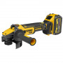 Шліфмашина кутова акумуляторна безщіткова DeWALT, 18 B XR Li-ion FLEXVOLT ADVANTAGE, 6 А/год d = 125 мм, 9000 об/хв, вага 1.81 кг, 1 акумулятор, зарядний пристрій,TSAK