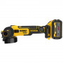 Шліфмашина кутова акумуляторна безщіткова DeWALT, 18 B XR Li-ion FLEXVOLT ADVANTAGE, 6 А/год d = 125 мм, 9000 об/хв, вага 1.81 кг, 1 акумулятор, зарядний пристрій,TSAK
