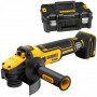 Шліфмашина кутова акумуляторна безщіткова DeWALT, 18 B XR Li-ion, d = 125 мм, 3000-9000 об/хв, без акумуляторів і зарядного пристрою, картон, вага 1.85 кг