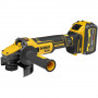 Шліфмашина кутова акумуляторна безщіткова DeWALT, 18 B XR Li-lon 6 А/год, d = 125 мм, 3000-9000 об/хв, вага, 1 акумулятор, зарядний пристрій, валіза TSTAK, 1.85 кг