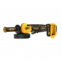 Шліфмашина кутова акумуляторна безщіткова DeWALT, 18 B XR Li-ion, d = 125 мм, 3000-9000 об/хв, клавішний вимикач, без акумуляторів і зарядного пристрою, картон, вага 1.85 кг