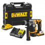 Перфоратор акумуляторний безщітковий DeWALT, SDS PLUS, 18 В XR Li-ion, 2 режими, 1.4 Дж, 0-1060 об/хв, 0-4980 уд/хв, 2 акумулятори 2 А/год, зарядний пристрій, валіза, вага 1.8 кг