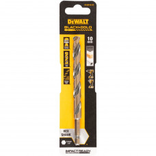Свердло по металу DeWALT EXTREME IMPACT Black & Gold, HSS-G, діаметр 10 мм, загальна довжина 137.5 мм, робоча довжина 99.5 мм, 1 од