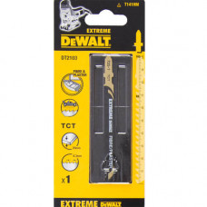 Полотно пильне DeWALT, EXTREME спеціальне, загальна довжина 100 мм, робоча довжина 69 мм, відстань між зубами 4.3 мм, матеріал застосування - пластмаса, армована скловолокном, склопластик товщиною до 20 мм, макс. гли