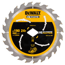 Диск пилковий DeWALT, XR FLEXVOLT EXTREME, розмір 190 мм, кількість зубів 24z, геометрія зуба (ATB + R) з ромбовидною посадкою