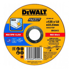 Круг відрізний DeWALT INOX FASTCUT, нержавіюча сталь/листовий метал, 125 х 1 х 22.23 мм