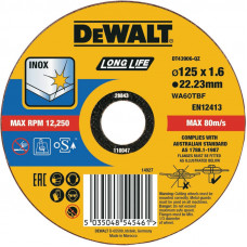 Круг відрізний DeWALT INOX Long Life, нержавіюча сталь/листовий метал, 125 х 1.6 х 22.23 мм