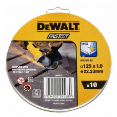 Набір кругів відрізних DeWALT HIGH PERFORMANCE, нержавіюча сталь/листовий метал, 125 x 1.0 x 22.23 мм, 10 од