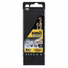 Набір свердел по металу DeWALT EXTREME INDUSTRIAL COBALT HSS-Co, 6 од: 2, 3, 4, 5, 6, 8 мм, пластиковий кейс