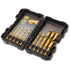 Набір свердел по металу DeWALT EXTREME  TITANIUM IMPACT HSS-TIN, 3; 3.2; 3,5; 4; 4.5; 5; 6; 8; 10; 12 мм, 10 од, пластиковий кейс
