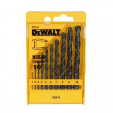 Набір свердел по металу DeWALT HSS-R, 10 од: d = 1, 2, 3, 4, 5, 6, 7, 8, 9, 10 мм , пластикова касета