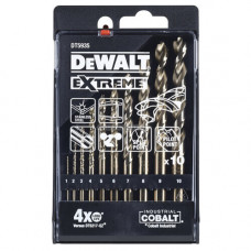 Набір свердел по металу DeWALT EXTREME COBALT,HSS-Co, 10 од: 1, 2, 3, 4, 5, 6, 7, 8, 9, 10 мм, пластикова касета