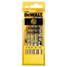 Набір свердло по бетону, цегли, каменю DeWALT EXTREME, d = 4; 5; 6; 8; 10 мм, пластикова касета