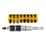 Набір біт DeWALT "IMPACT TORSION", ударні, Torx, Philips, Pozidriv, Slotted, L = 25 мм, PH2, PZ2, PZ3, T15, T30, SL6, шарнірний магнітний тримач, 10 од