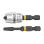 Набір біт і насадок DeWALT "IMPACT TORSION", ударні, T25, L = 57 мм, 2 од + магнітний тримач шурупів