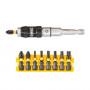 Набір біт DeWALT "IMPACT TORSION", ударні, Torx, Philips, Pozidriv, L = 25 мм - Ph2, Pz2, Т10, Т15, Т20, T25, Т30, шарнірний утримувач насадок, 10 од