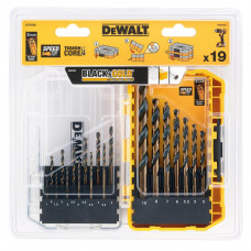 Набір свердел по металу DeWALT Black&Gold HSS-G, 19 од: 1, 1.5, 2, 2.5, 3, 3.5, 4, 5, 5.5, 6, 7, 8, 10 мм, кейс Tough Case